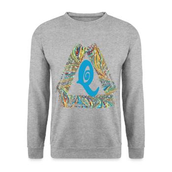 e 201 q - Sweat-shirt Unisexe - gris chiné - Devant - Alina (178cm) & Michal (187cm)