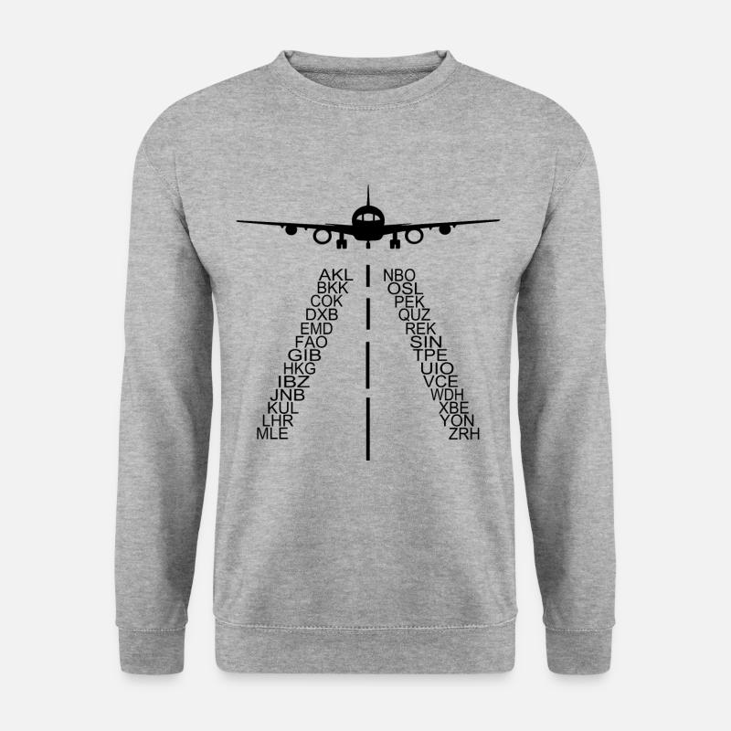 DÜSENJET - Unisex Pullover - Weißgrau meliert