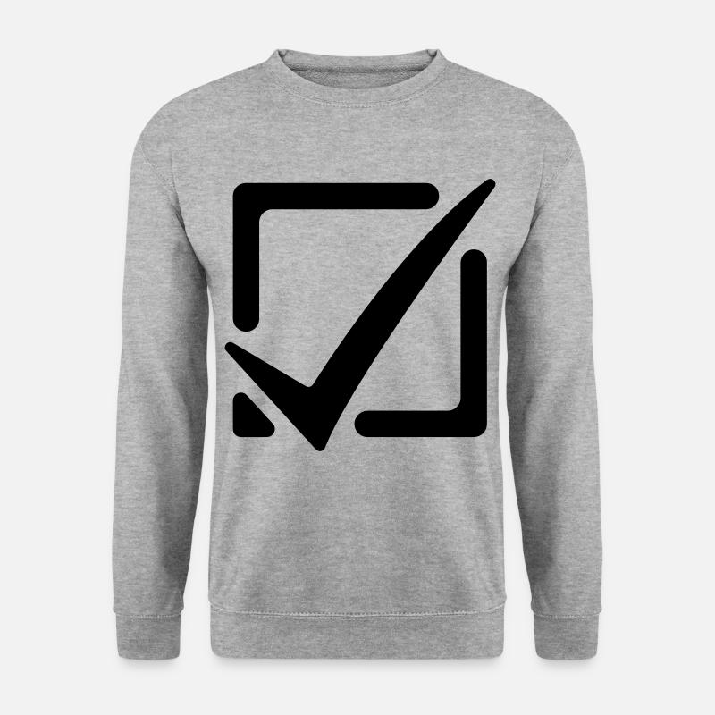 Häkchen Ankreuzen - Unisex Pullover - Weißgrau meliert
