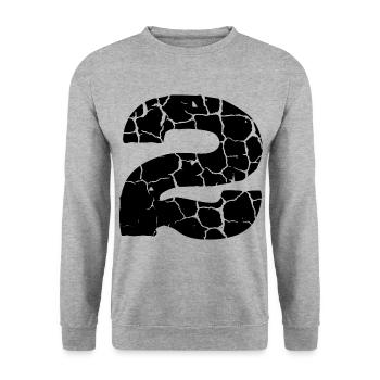 Maillot numéro 2 - Sweat-shirt Unisexe - gris chiné - Devant - Alina (178cm) & Michal (187cm)