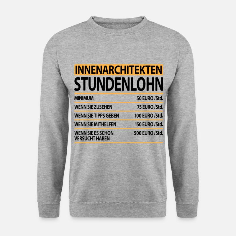 Innenarchitekt Innenarchitektur Abschluss Sprüche - Unisex Pullover - Weißgrau meliert