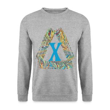 E 201 x - Sweat-shirt Unisexe - gris chiné - Devant - Alina (178cm) & Michal (187cm)