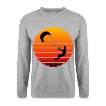 Kitesurfen Kitesurfing Kitesurf Kitesurfer - Unisex Sweatshirt - salt & pepper - Front - Alina (178cm) & Michal (187cm)