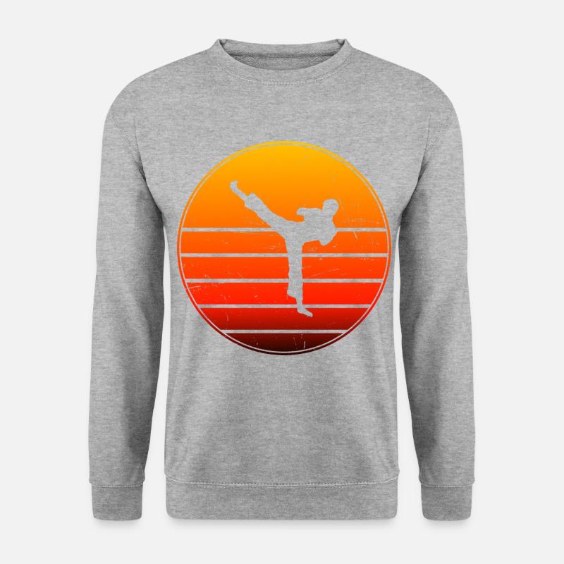 Kickboxen Damen Herren Boxing Kickbox Kickboxer - Unisex Pullover - Weißgrau meliert