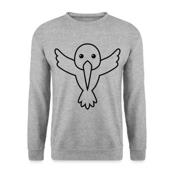 Colibri animal comique - Sweat-shirt Unisexe - gris chiné - Devant - Alina (178cm) & Michal (187cm)
