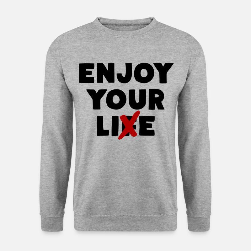 Enjoy Your Lie - Unisex Pullover - Weißgrau meliert
