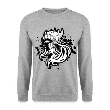 Viking Woman Warrior Viking - Unisex Sweatshirt - salt & pepper - Front - Alina (178cm) & Michal (187cm)