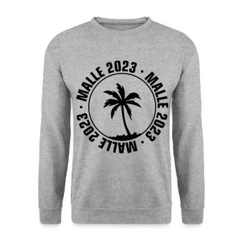 Malle 2023 Mallorca Travel - Unisex Pullover - Weißgrau meliert - Vorne - Alina (178cm) & Michal (187cm)