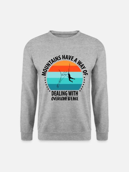 Vintage Bouldern Boulderer Klettern Kletterer - Unisex Pullover - Weißgrau meliert