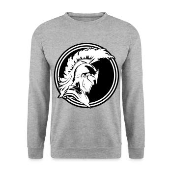 Warrior Sparta Helmet Spartan - Unisex Sweatshirt - salt & pepper - Front - Alina (178cm) & Michal (187cm)