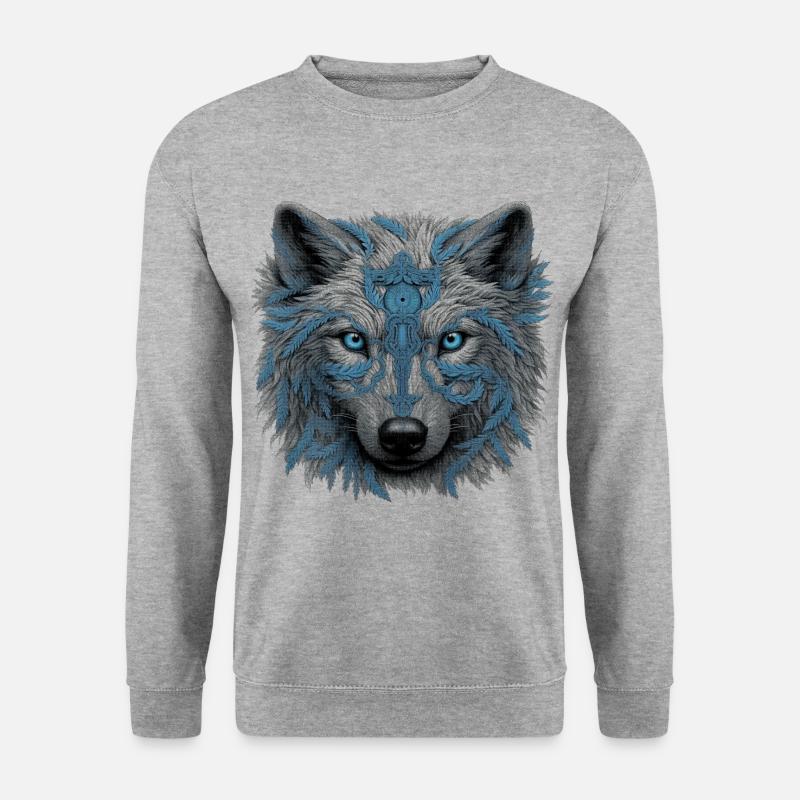 Wolf - Unisex Pullover - Weißgrau meliert