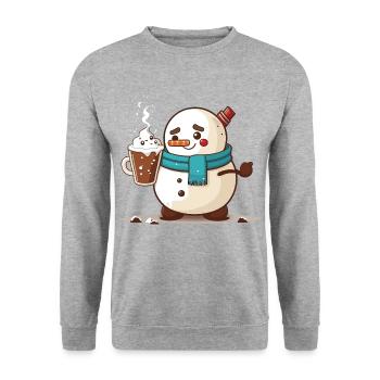 Warm Winter Wishes - Unisex Sweatshirt - salt & pepper - Front - Alina (178cm) & Michal (187cm)