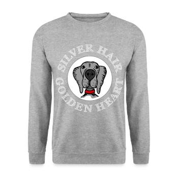 Weimaraner - Sweat-shirt Unisexe - gris chiné - Devant - Alina (178cm) & Michal (187cm)