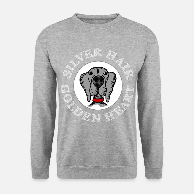 Weimaraner - Unisex Pullover - Weißgrau meliert
