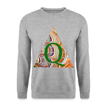 Dreieck E 56 Q - Sweat-shirt Unisexe - gris chiné - Devant - Alina (178cm) & Michal (187cm)