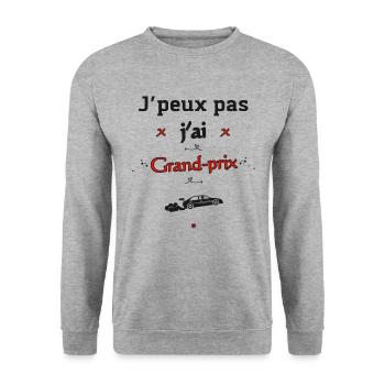 J'peux pas j'ai Grand-prix - Sweat-shirt Unisexe - gris chiné - Devant - Alina (178cm) & Michal (187cm)