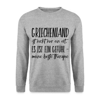 Lustiger Griechischer Spruch Griechenland Geschenk - Unisex Pullover - Weißgrau meliert - Vorne - Alina (178cm) & Michal (187cm)