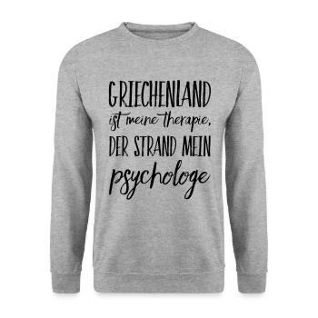 Lustiger Griechischer Spruch Griechenland Geschenk - Unisex Pullover - Weißgrau meliert - Vorne - Alina (178cm) & Michal (187cm)
