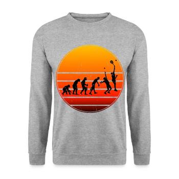 Men's Paddle Tennis Women's Racket Sports - Unisex Sweatshirt - salt & pepper - Front - Alina (178cm) & Michal (187cm)