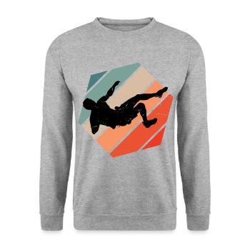 Bouldering Climber Men Bouldering Bouldering - Unisex Sweatshirt - salt & pepper - Front - Alina (178cm) & Michal (187cm)