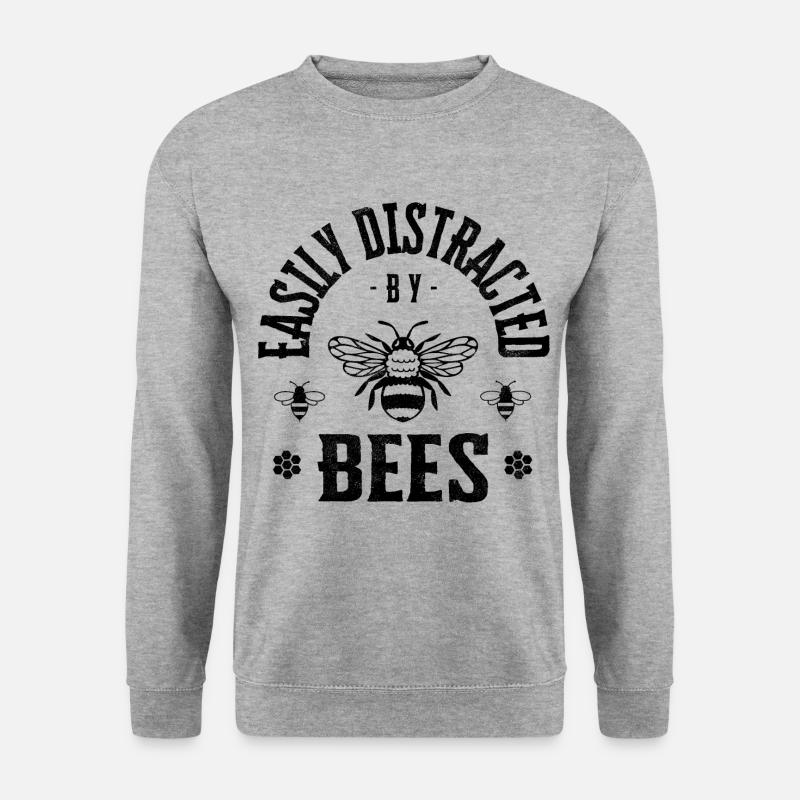Easily distracted by bees - Unisex Pullover - Weißgrau meliert
