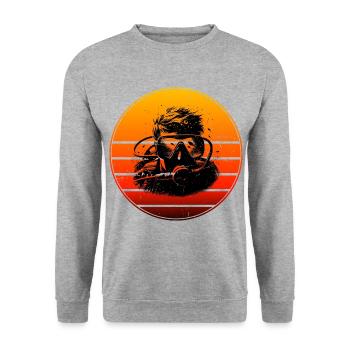 Free Dive Diving Scuba Diver - Unisex Sweatshirt - salt & pepper - Front - Alina (178cm) & Michal (187cm)