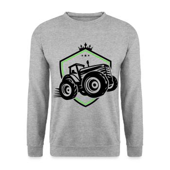 Tractor Silhouette Agriculture - Unisex Sweatshirt - salt & pepper - Front - Alina (178cm) & Michal (187cm)