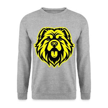 Tête de chien Chow Chow - Sweat-shirt Unisexe - gris chiné - Devant - Alina (178cm) & Michal (187cm)