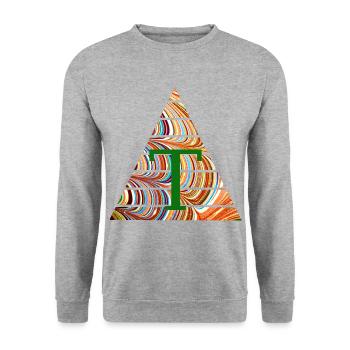 dreieck e 56 t - Unisex Pullover - Weißgrau meliert - Vorne - Alina (178cm) & Michal (187cm)