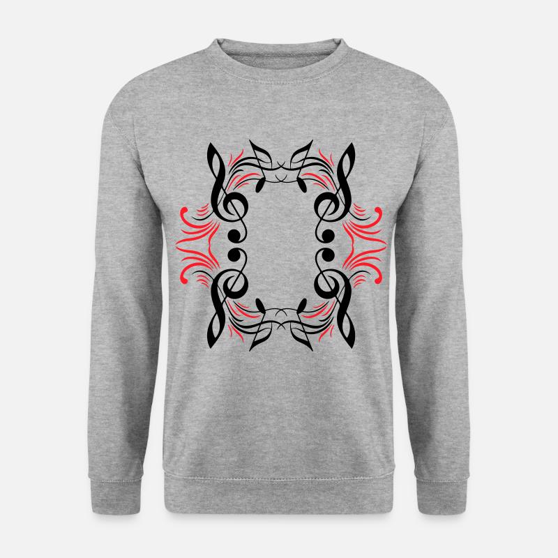 Musiknoten Musik - Unisex Pullover - Weißgrau meliert