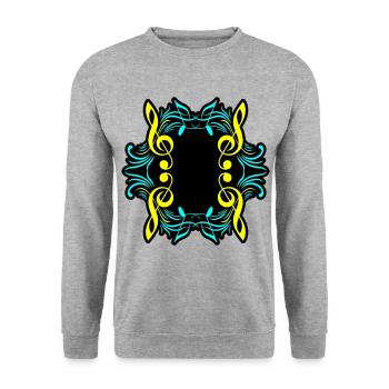 Clé de symbole de notes de musique - Sweat-shirt Unisexe - gris chiné - Devant - Alina (178cm) & Michal (187cm)
