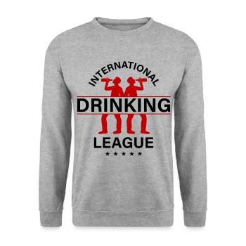 International Drinking Saying - Unisex Sweatshirt - salt & pepper - Front - Alina (178cm) & Michal (187cm)