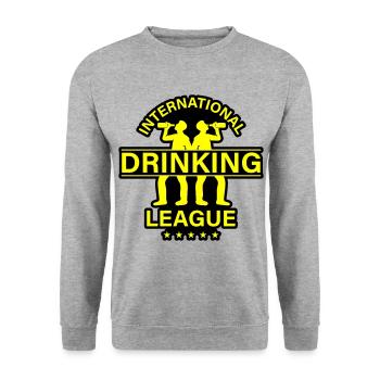 International Drinking Saying - Unisex Sweatshirt - salt & pepper - Front - Alina (178cm) & Michal (187cm)
