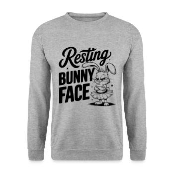 Resting Bunny Face - Unisex Sweatshirt - salt & pepper - Front - Alina (178cm) & Michal (187cm)