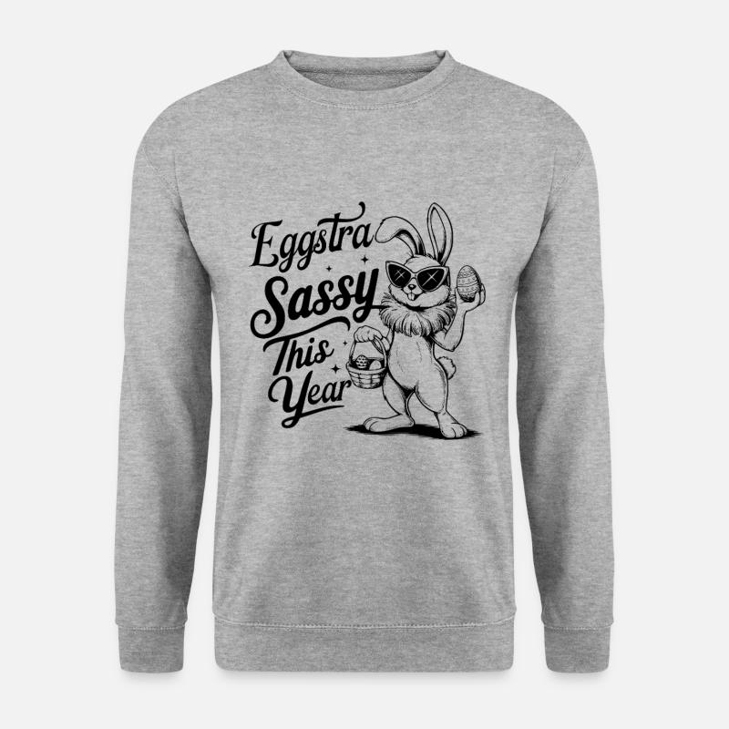 Eggstra Sassy This Year - Unisex Pullover - Weißgrau meliert