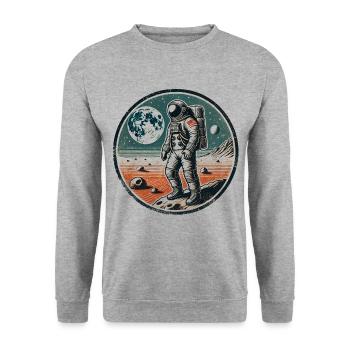 Astronaute - Sweat-shirt Unisexe - gris chiné - Devant - Alina (178cm) & Michal (187cm)