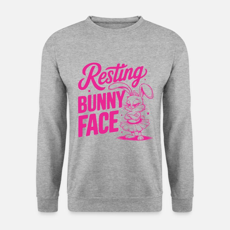 Resting Bunny Face - Unisex Pullover - Weißgrau meliert
