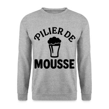 Pilier de mousse Humour Drôles Noël - Sweat-shirt Unisexe - gris chiné - Devant - Alina (178cm) & Michal (187cm)