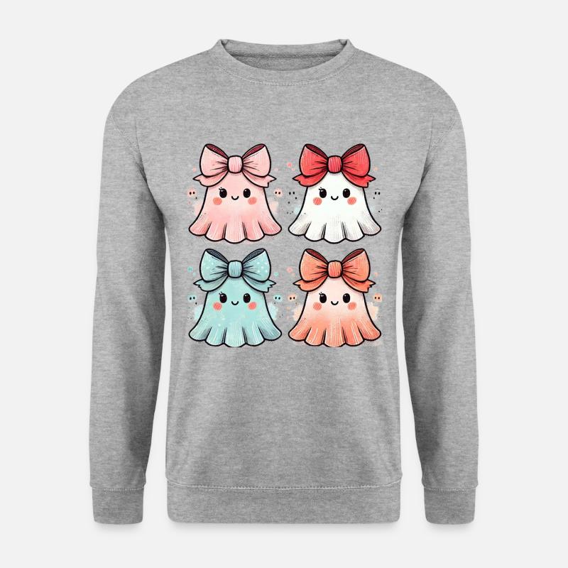 Geister - Unisex Pullover - Weißgrau meliert