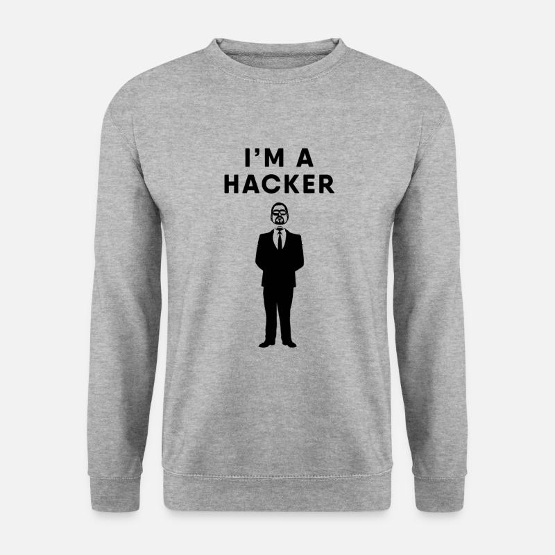 Hacker / Hacken / Hacking - Sweat-shirt Unisexe - gris chiné