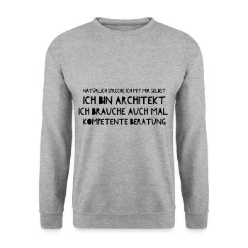 Idée cadeau originale pour l'anniversaire d'architecte - Sweat-shirt Unisexe - gris chiné - Devant - Alina (178cm) & Michal (187cm)
