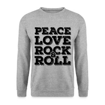 Rock N Roll Message Noir Cadeau cool - Sweat-shirt Unisexe - gris chiné - Devant - Alina (178cm) & Michal (187cm)