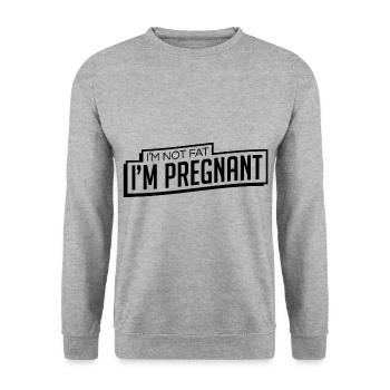 Pregnant Not Fat Black Funny Gift - Unisex Sweatshirt - salt & pepper - Front - Alina (178cm) & Michal (187cm)