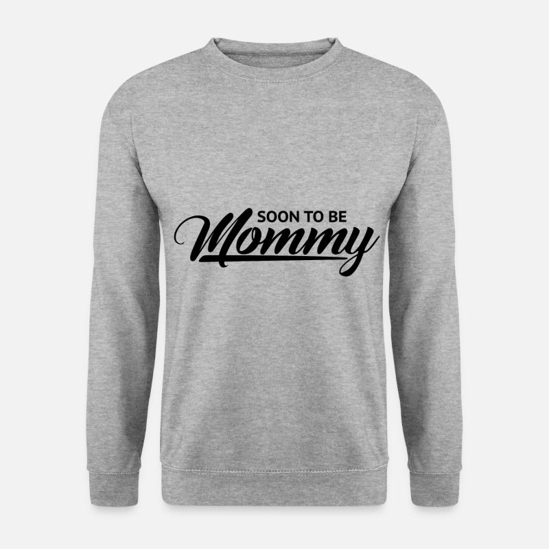Schwangerschaft bald Mutter Schwarz Cooles - Unisex Pullover - Weißgrau meliert