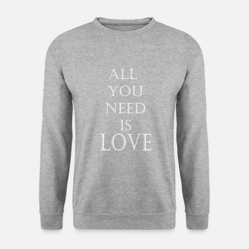 all you need is love - Unisex Pullover - Weißgrau meliert