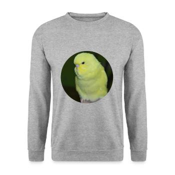 Budgies yellow budgie parakeet - Unisex Sweatshirt - salt & pepper - Front - Alina (178cm) & Michal (187cm)