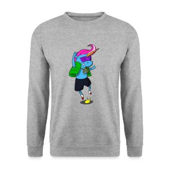 Unicorn fable fairy tale Colorful gift gift idea - Unisex Sweatshirt - salt & pepper - Front - Alina (178cm) & Michal (187cm)