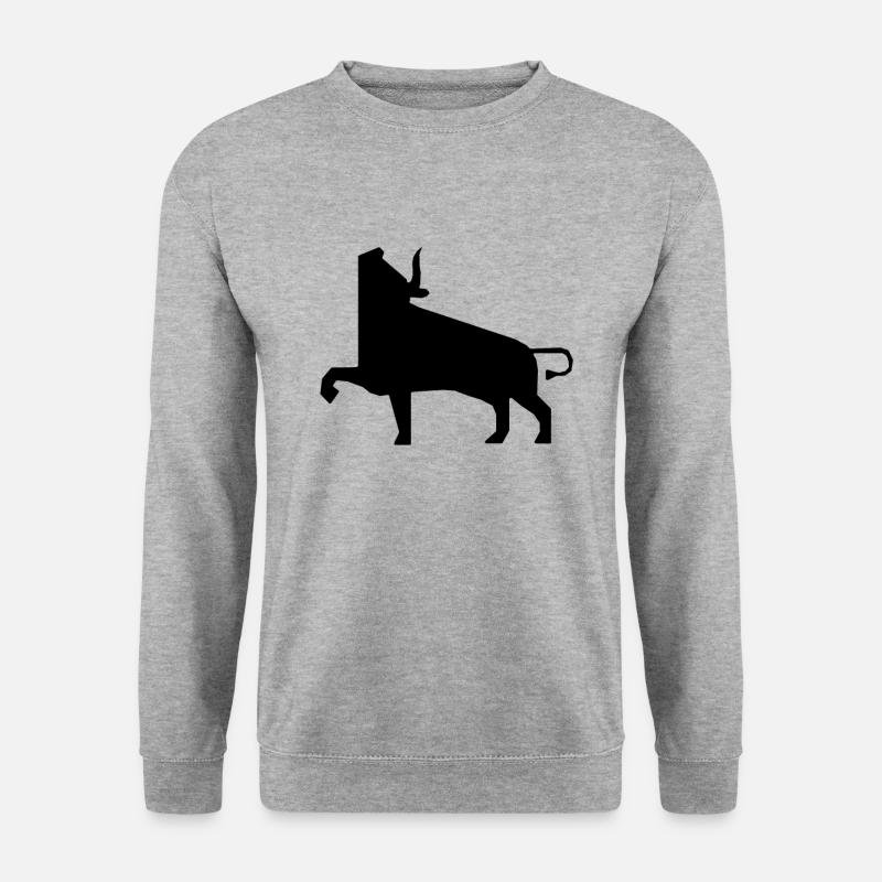 Stier - Unisex Pullover - Weißgrau meliert