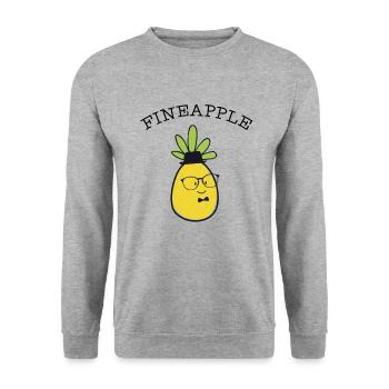 Ananas Fruits Lunettes Figurine Drôle de cadeau - Sweat-shirt Unisexe - gris chiné - Devant - Alina (178cm) & Michal (187cm)