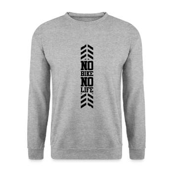 Pas de moto Pas de vie route noir cadeau - Sweat-shirt Unisexe - gris chiné - Devant - Alina (178cm) & Michal (187cm)